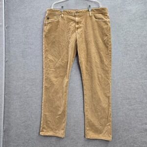 AG Adriano Goldschmied Men Pants 40x34 Brown Everett Corduroy Chino Mid Rise